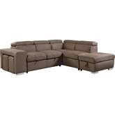 Acoose Sectional Sleeper Sofa in Brown Fabric