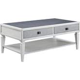 Katia Coffee Table in Gray Stone & Weathered White Wood