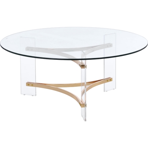 Sosi Coffee Table in Tempered Glass, Acrylic & Gold