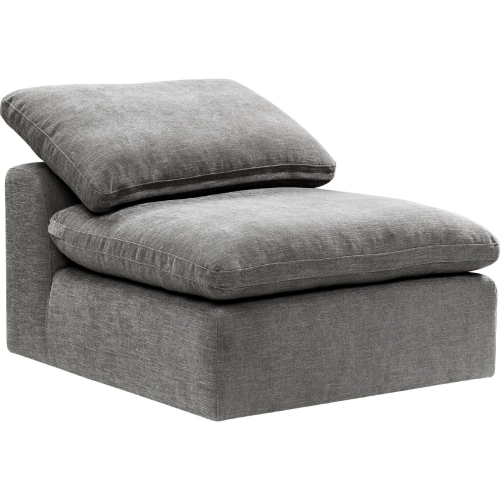 Naveen Modular Armless Chair Sectional Unit in Gray Linen