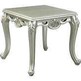 Qunsia End Table in Champagne Finish