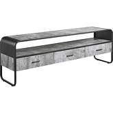 Raziela TV Stand in Concrete Gray Finish & Black