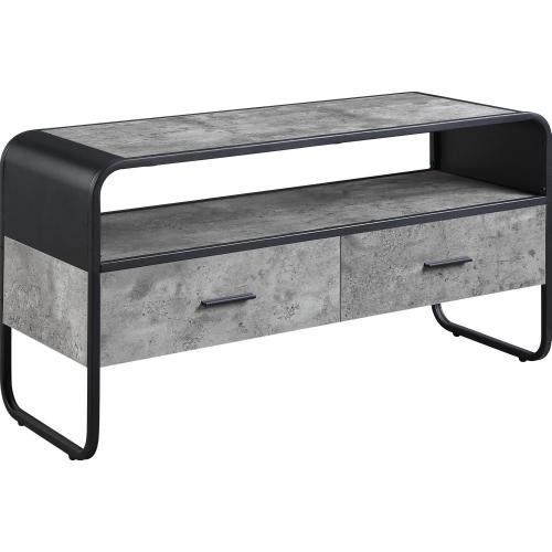 Raziela TV Stand in Concrete Gray Finish & Black