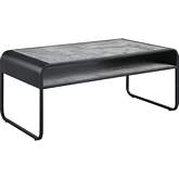 Raziela Coffee Table in Concrete Gray Finish & Black