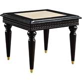 Tayden End Table in Marble & Black