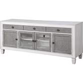 Katia 76" TV Stand in Rustic Gray & White Finish