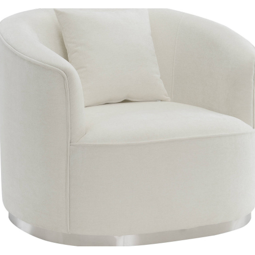 Odette Accent Chair in Beige Chenille & Chrome Stainless Steel