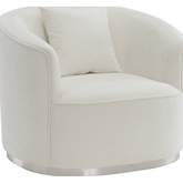 Odette Accent Chair in Beige Chenille & Chrome Stainless Steel