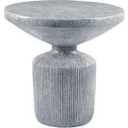 Laddie Round End Table in Weathered Gray Finish Fiber Concrete