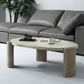 Jacinda Coffee Table in Weathered Gray & Oak Finish Eco Cement