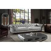 Ofer Sofa in Tufted Vintage White Top Grain Leather