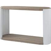 Zoma Sofa Table in Oak Finish & High Gloss White