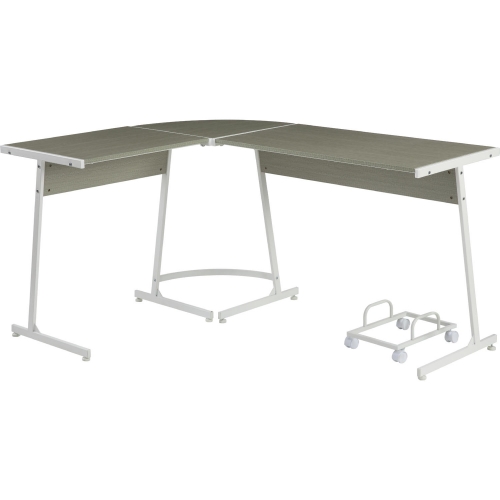 Dazenus Computer Desk in Gray & White Metal