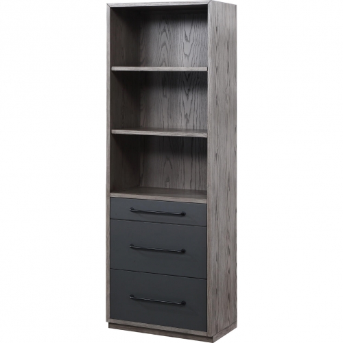 Estevon Bookcase in Gray Oak Finish