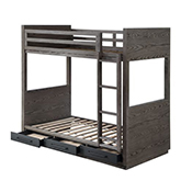 Estevon Twin over Twin Bunk Bed in Gray Oak Finish