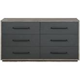 Estevon 6 Drawer Dresser in Gray Oak Finish