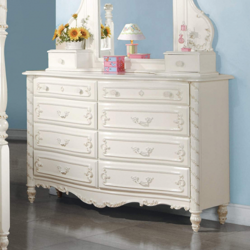 Pearl 54" Dresser in Pearl White Finish