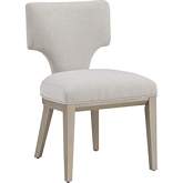 Kasa Dining Chair in Linen & Champagne Finish Wood (Set of 2)