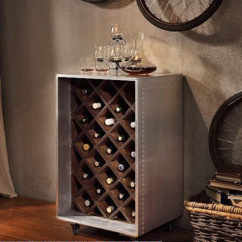 Brancaster Wine Cabinet in Aluminum