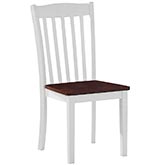 Green Leigh Dining Chair in White & Walnut (Set of 2)