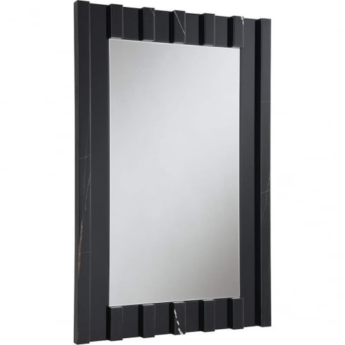 Drisana Accent Mirror in Black Marble Grain Design