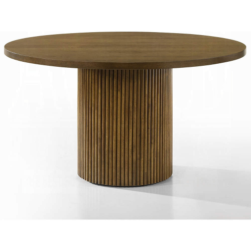 Hezrai 53" Round Dining Table in Walnut Finish