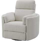 Sagen Swivel Glider Manual Recliner in Beige Boucle Fabric