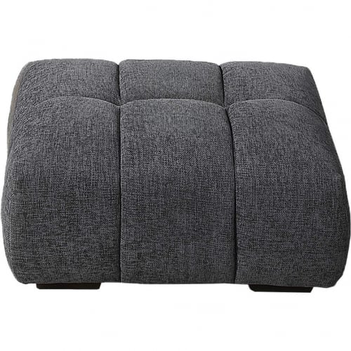 Chloris Ottoman in Gray Linen