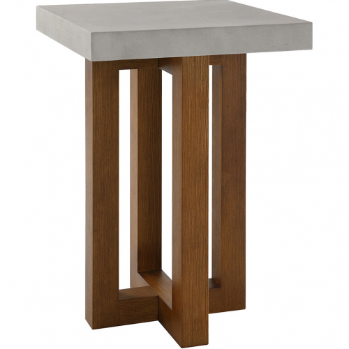 Keven End Table in Faux Concrete & Walnut Finish