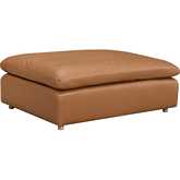 Brighton Ottoman in Tan Brown Top Grain Leather