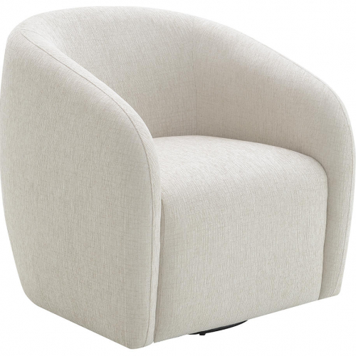 Etienne Swivel Accent Chair in Beige Linen