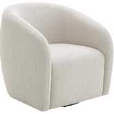 Etienne Swivel Accent Chair in Beige Linen