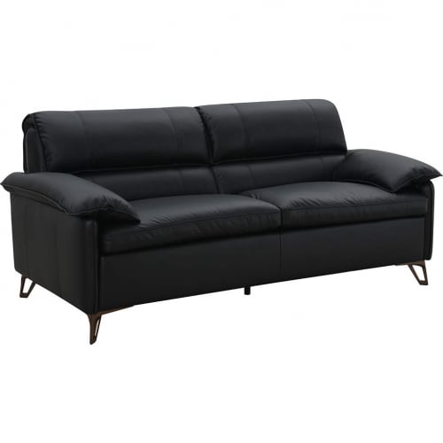 Eilene Loveseat in Black Top Grain Leather