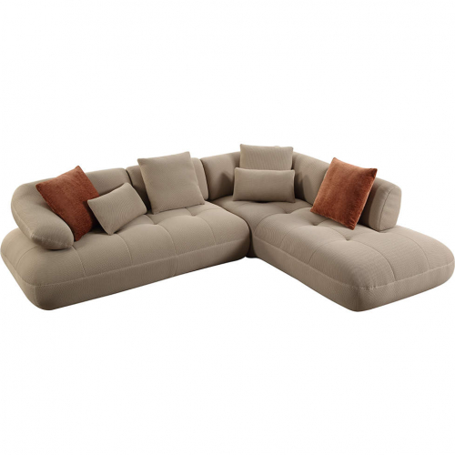 Carrick Sectional Sofa w/ Right Facing Chaise in Beige Mesh Fabric