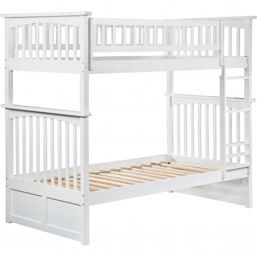 Columbia Bunk Bed Twin Over Twin in White