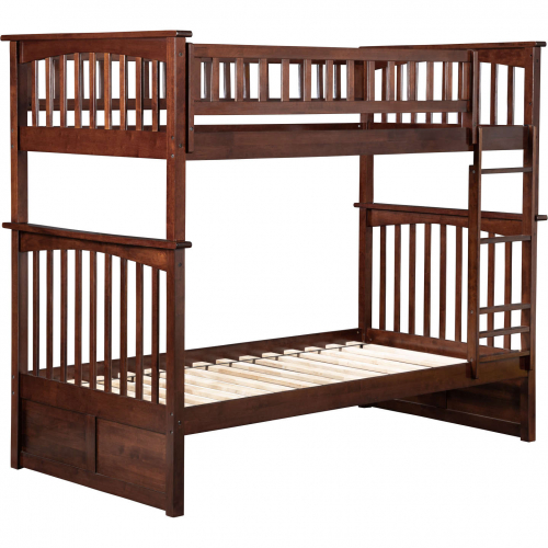 Columbia Bunk Bed Twin Over Twin in Antique Walnut