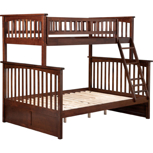 Columbia Bunk Bed Twin Over Full in Antique Walnut