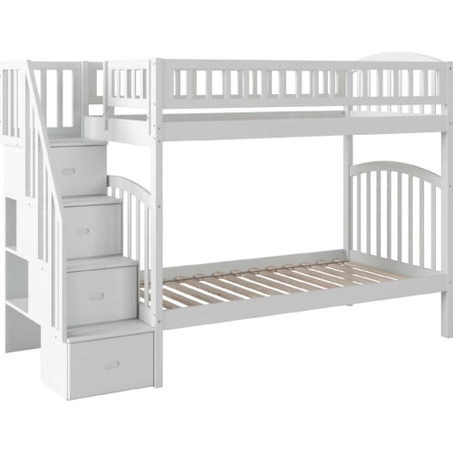 Westbrook Staircase Bunk Bed Twin Over Twin in White