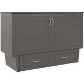 Chelsea Queen Murphy Bed Chest w/ Mattress in Grey Finish Wood