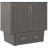 Sydney Twin Murphy Bed Chest w/ Storage Drawer & Charging Station in Grey  Finish Wood