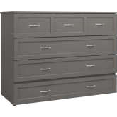 Northfield Full Murphy Bed Chest in Grey Finish Wood