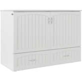 Southampton Full Murphy Bed Chest in White Wood