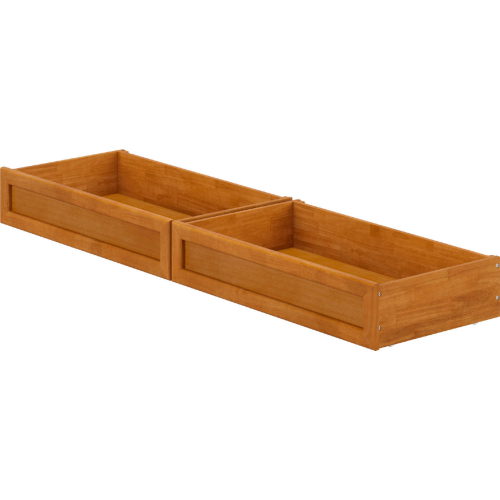 MCM Twin Full Under Bed Drawers in Light Toffee Wood