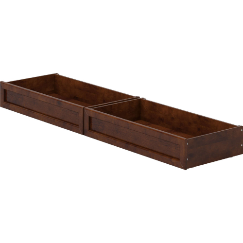 MCM Queen King Twin XL Under Bed Drawers in Walnut Finish