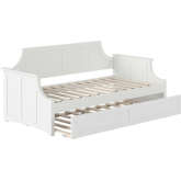 Cambridge Twin Daybed w/ Twin Trundle in White Finish Wood