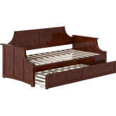 Cambridge Twin Daybed w/ Twin Trundle in Walnut Finish Wood