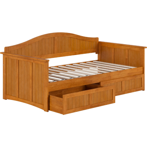 Nantucket Twin Daybed w/ Storage Drawers in Light Toffee Wood