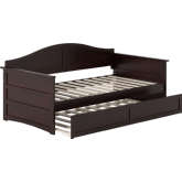 Acadia Twin Daybed w/ Twin Trundle in Espresso Finish Wood