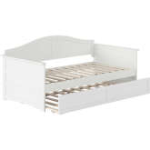 Acadia Twin Daybed w/ Twin Trundle in White Finish Wood