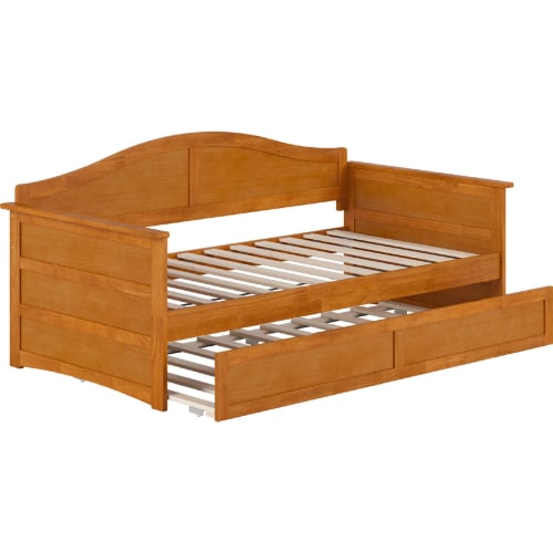 Acadia Twin Daybed with Twin Trundle in Light Toffee Wood